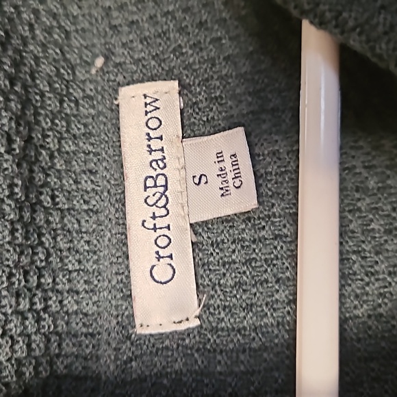 Croft & Barrom dark green fringe long sleeve top size small - Picture 2 of 5